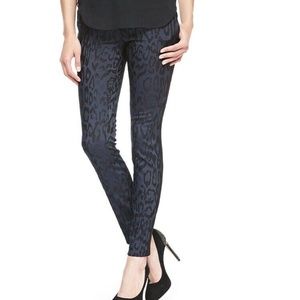 Rebecca Taylor Blue & Black Leopard Brocade Sz 6